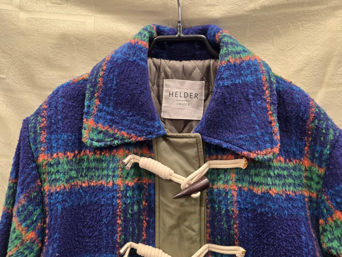 헬더 HELDER 체크 믹스 퀼팅 떡볶이 더블 롱 코트 프리사이즈 상품이미지2