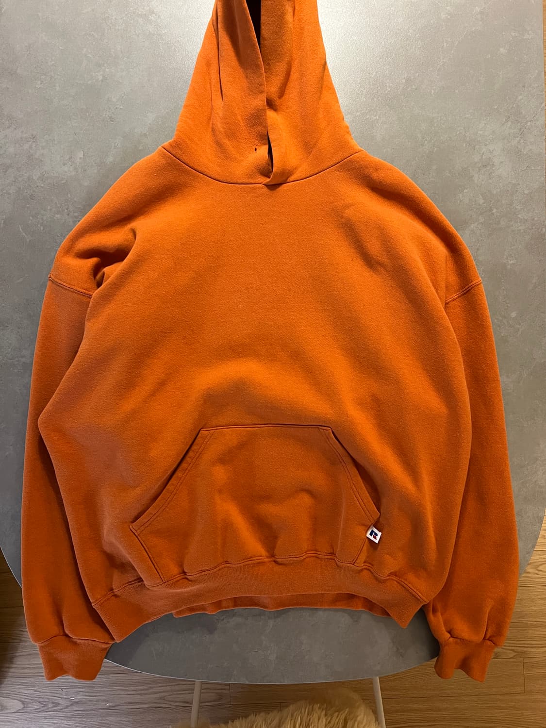 90s 러셀 빈티지 후드 오렌지 XXL 상품이미지2