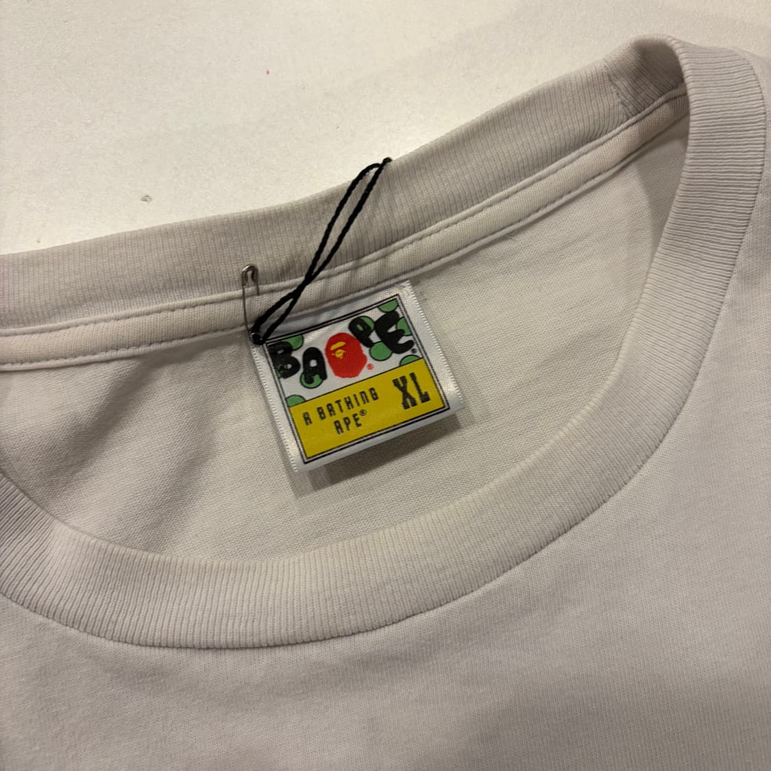 [XL] 베이프 컬리지 반팔 티셔츠 화이트 D447 상품이미지5