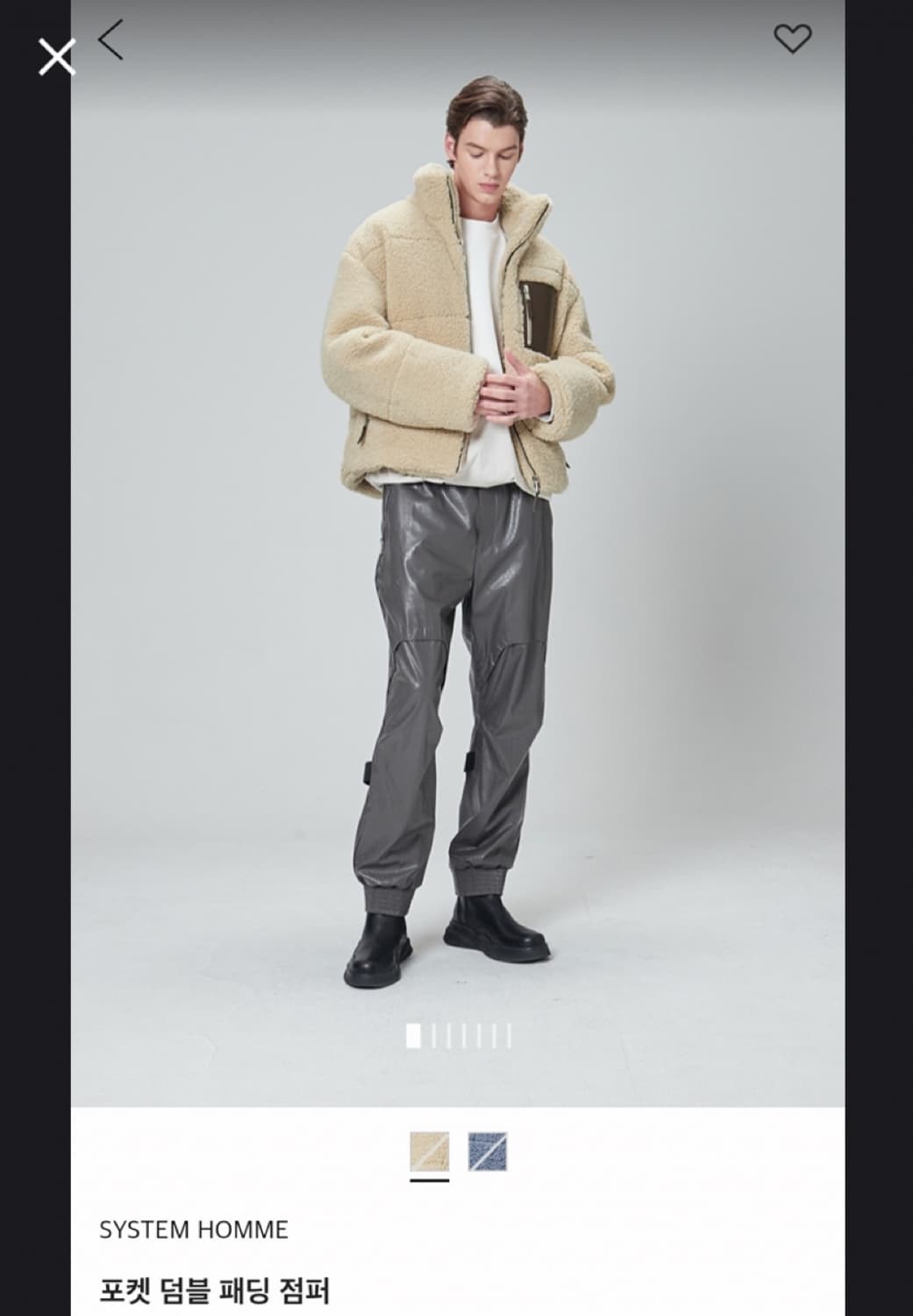 SYSTEM HOMME 컬렉션 플리스 패딩 100~105 새거 (매장가  상품이미지5