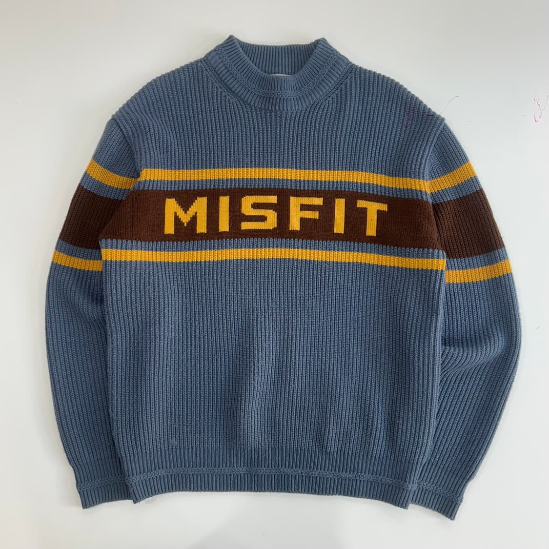 Sculptor 스컬프터 misfit 블루 버건디 배색니트 상품이미지3