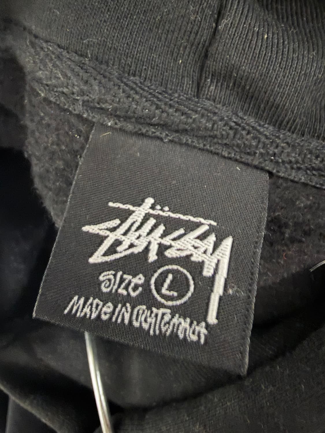 스투시 베이직 후드 블랙 L 상품이미지4