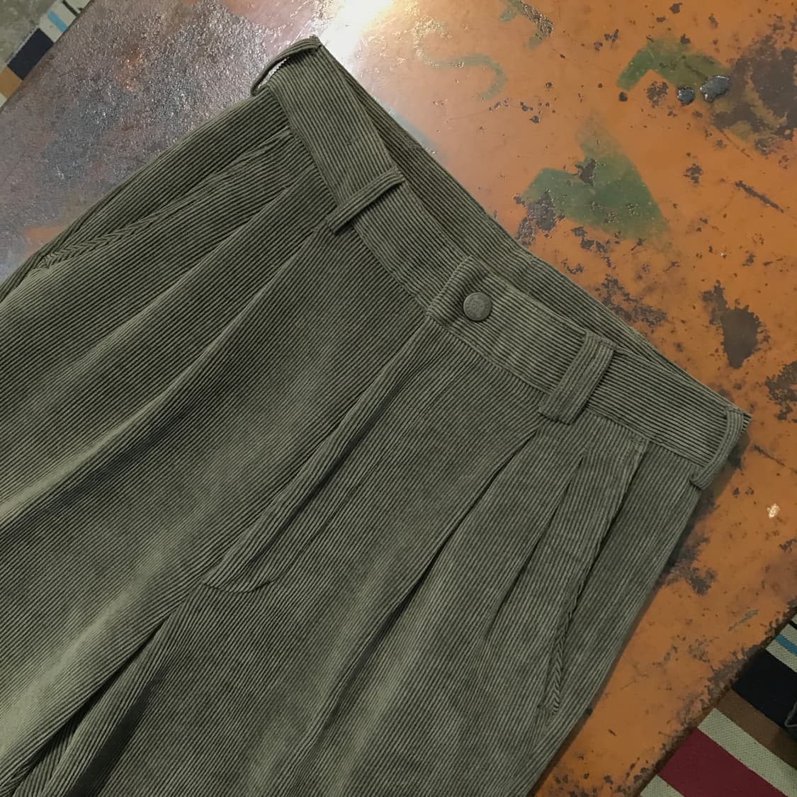 VTG 빈티지 올리브 카키 코듀로이 기모 팬츠 허리 30 사이즈  상품이미지4