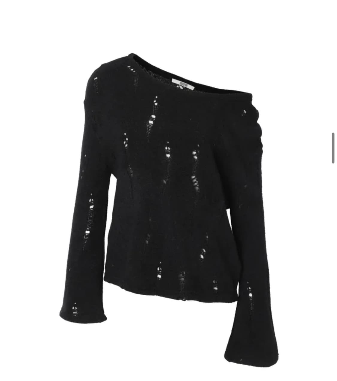 카키포인트 데미지 펀칭 니트 블랙 상품이미지1