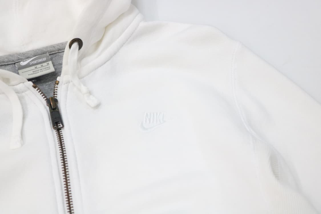 나이키 빈티지 화이트 미니 로고 자수 후드 집업 (M) 상품이미지4