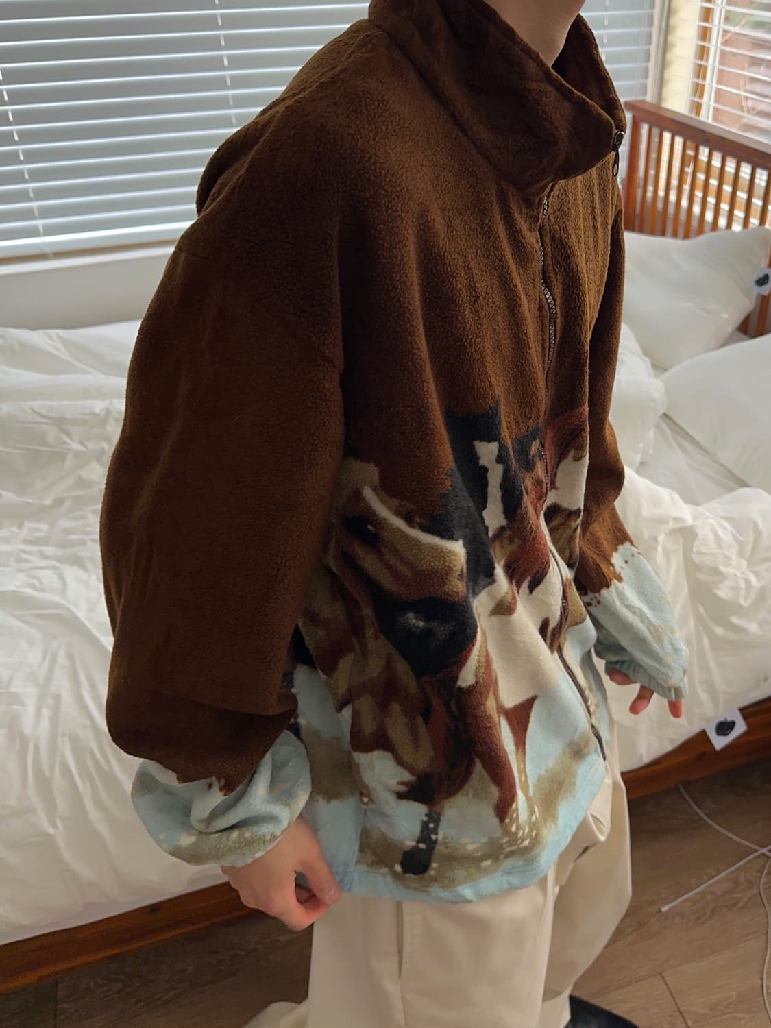 Kokopelli "설원 속 떠돌이 말들" 플리스 자켓 상품이미지4