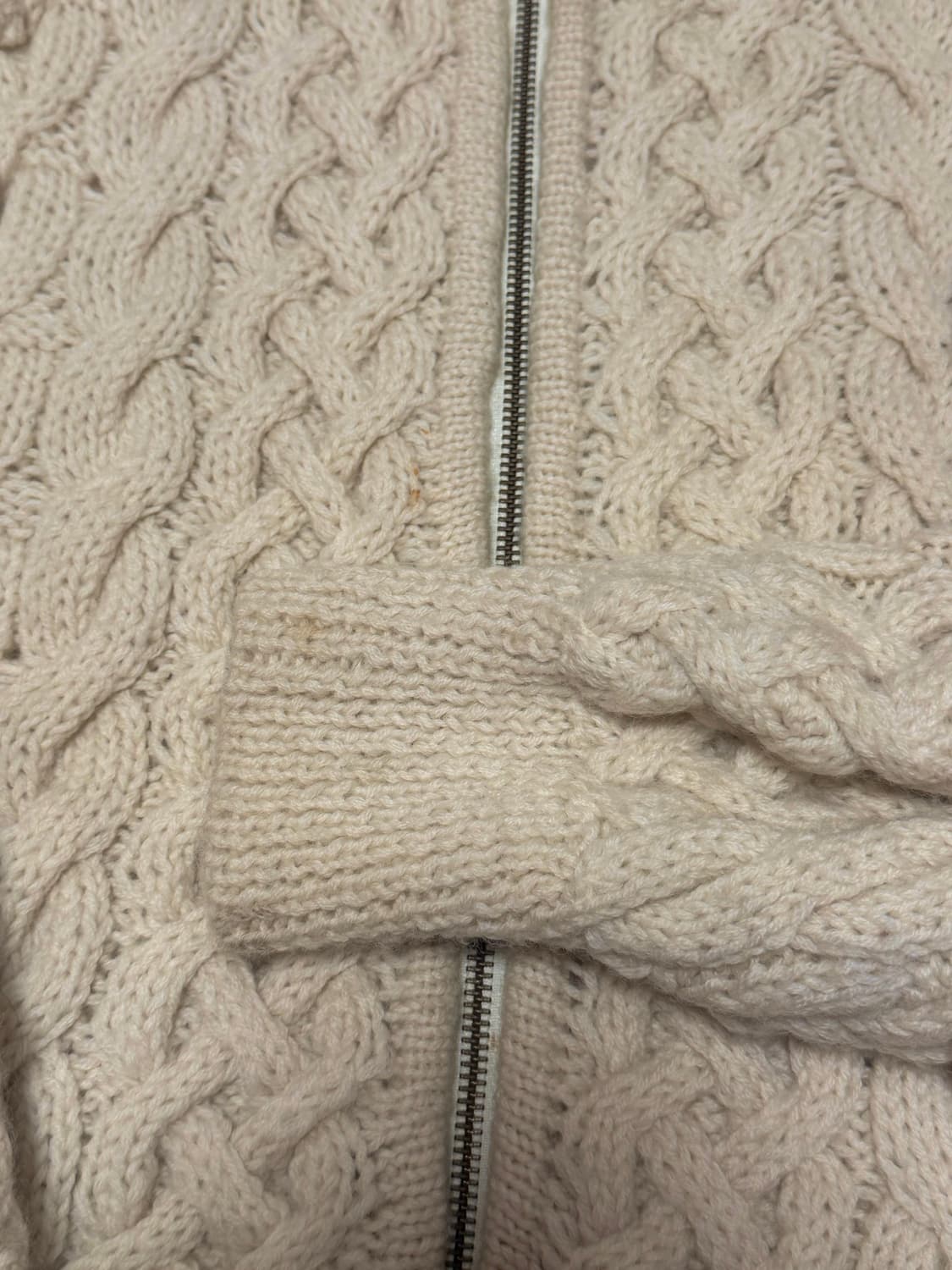 빈티지 꽈배기 니트 후드 집업 상품이미지3