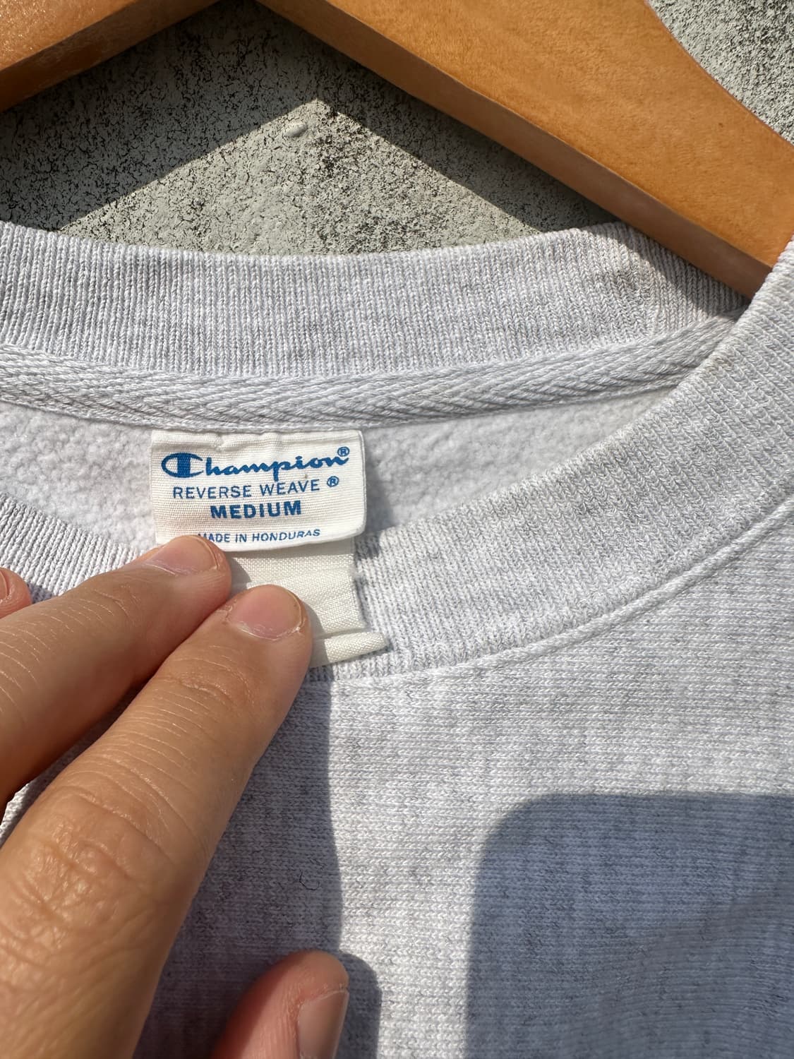 [M] 챔피온 리버스위브 멜란지 그레이 맨투맨 스웻셔츠 상품이미지3