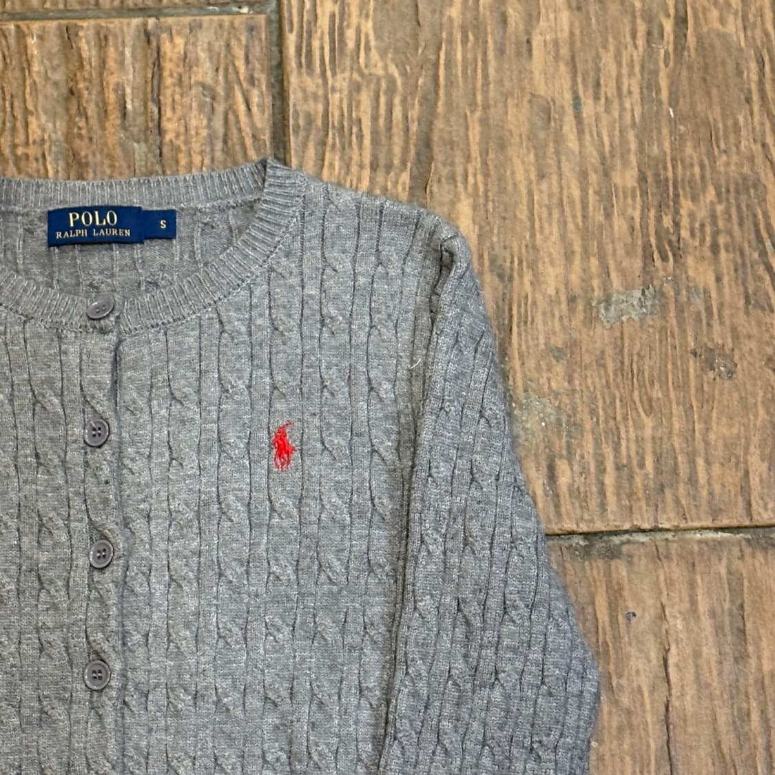 [HI] Polo 폴로 케이블 니트 가디건 그레이 상품이미지3