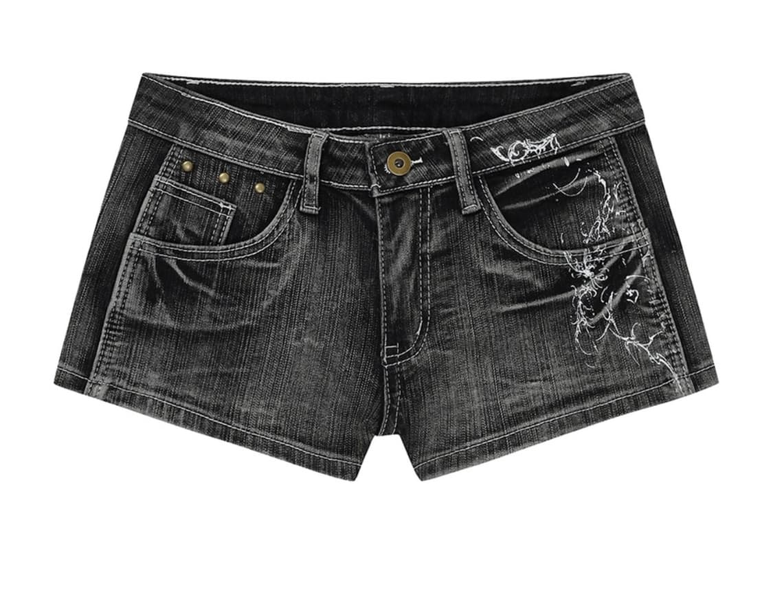 길라아카이브 타투 그래픽 데님 쇼츠 반바지 그레이 M 상품이미지1