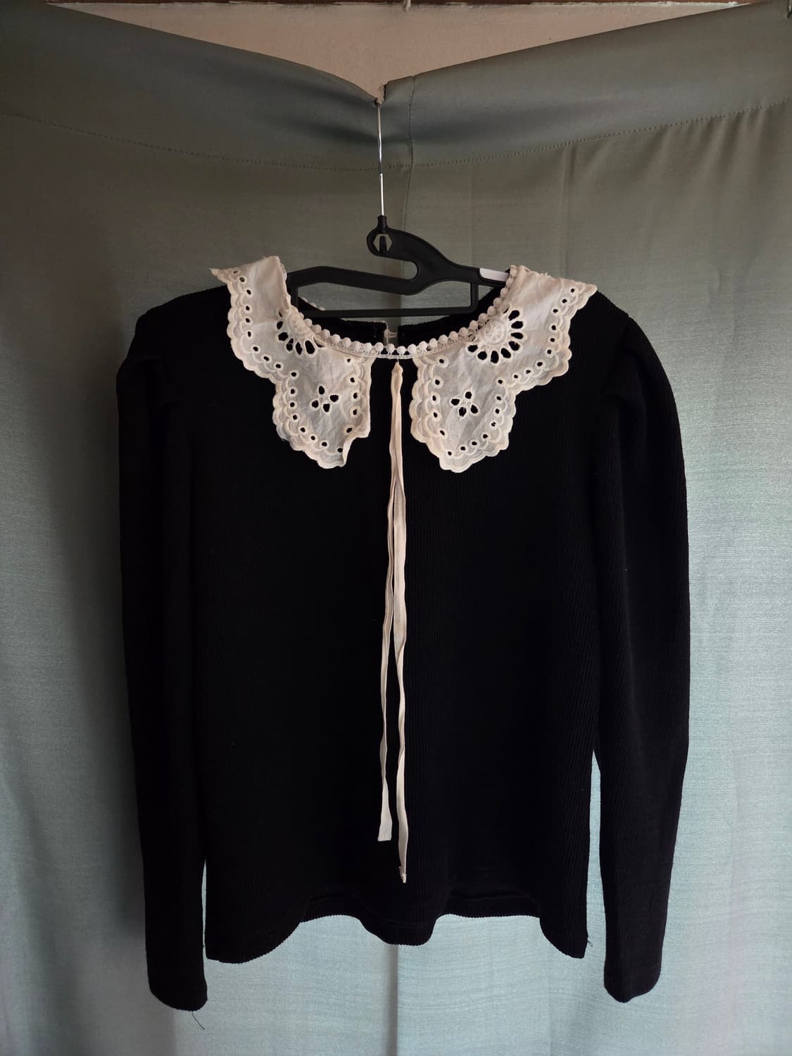 5천원 급처! 빈티지 아일렛 니트 블랙 상품이미지1