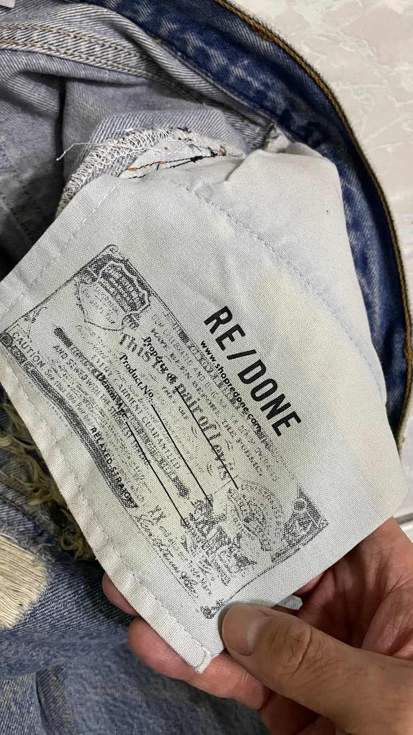 리던 데미지 연청바지 상품이미지5