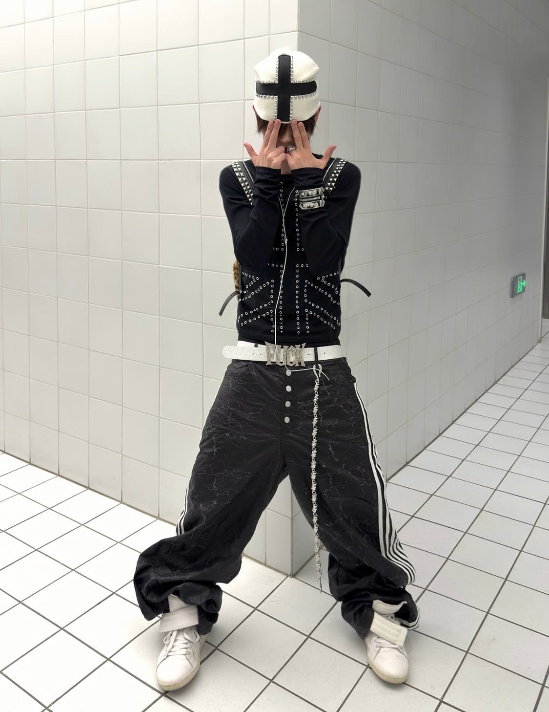 Cracked Leather Stripe Pants 상품이미지4
