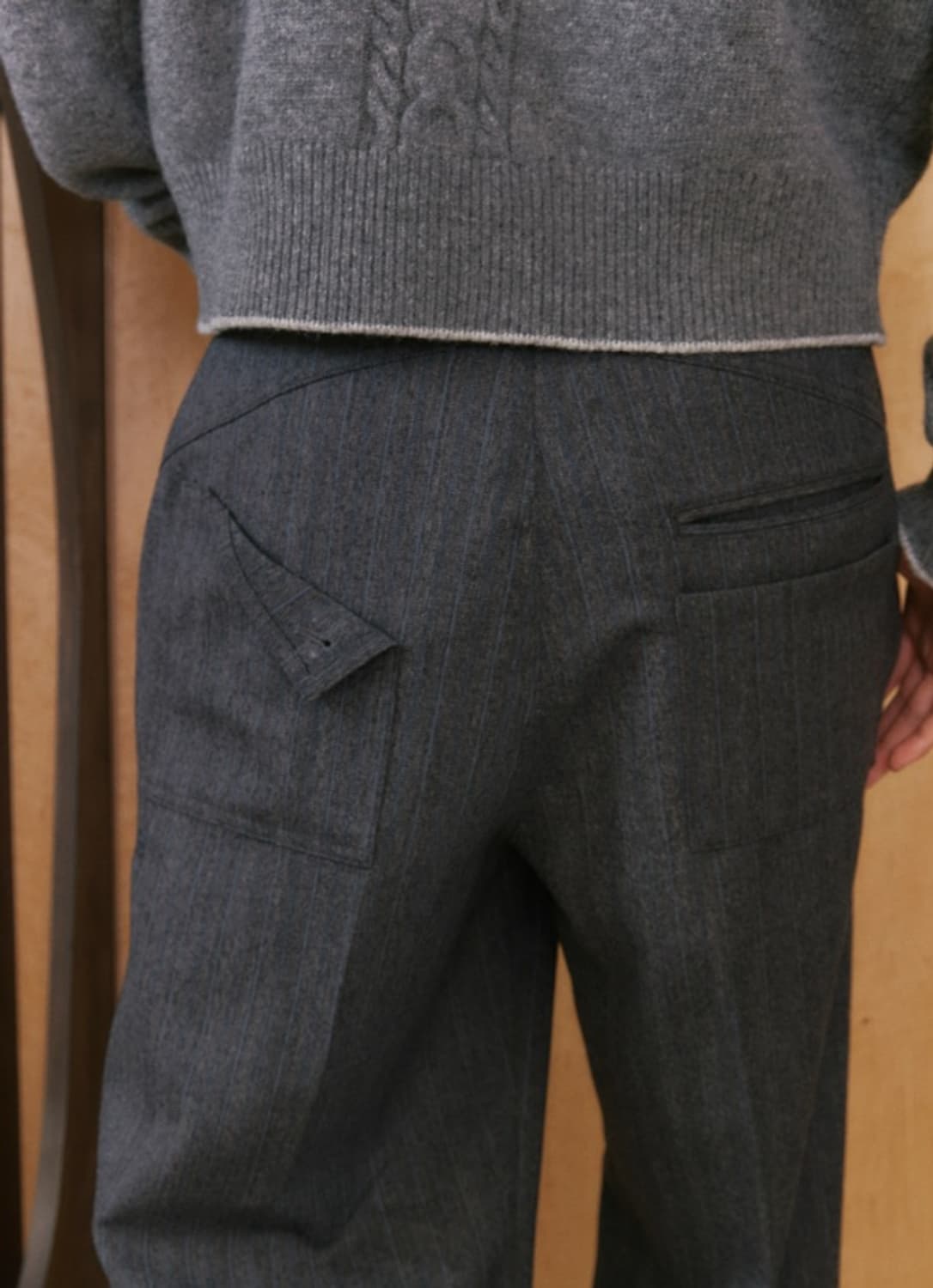 웨이비니스 레이어드 벨티드 팬츠 그레이 상품이미지2