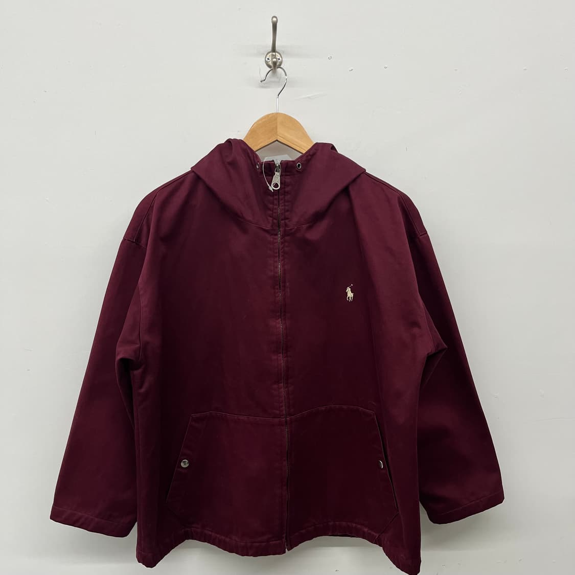 폴로 랄프로렌 후드 자켓 버건디 여L 상품이미지1