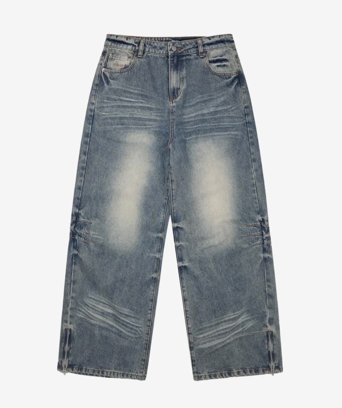 아캄 바지 Washed Zipper Slit Denim Pants 상품이미지2