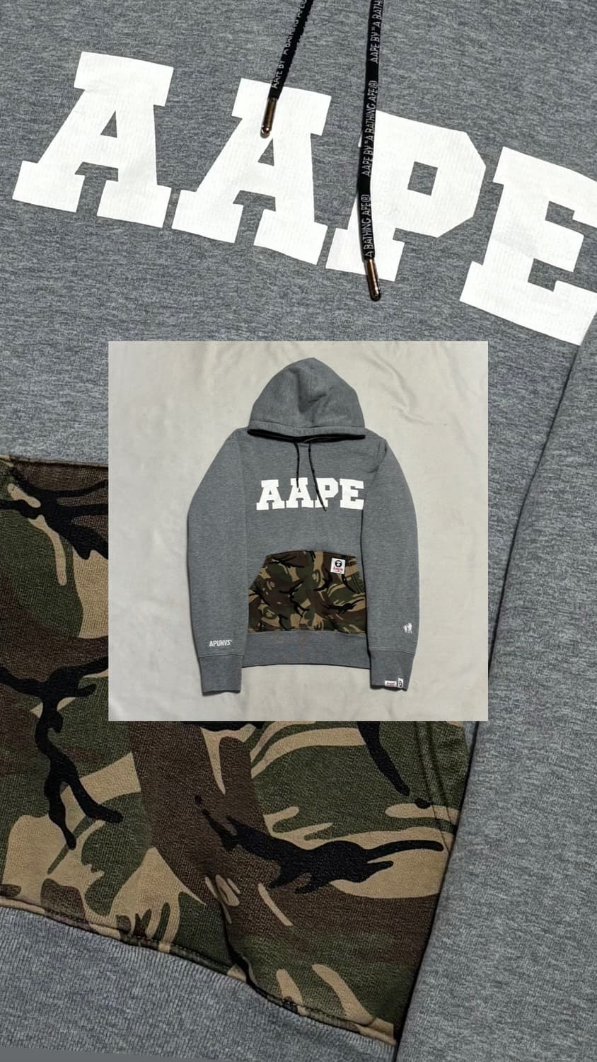 베이프(에이프) 그레이 카모 후드티 상품이미지1
