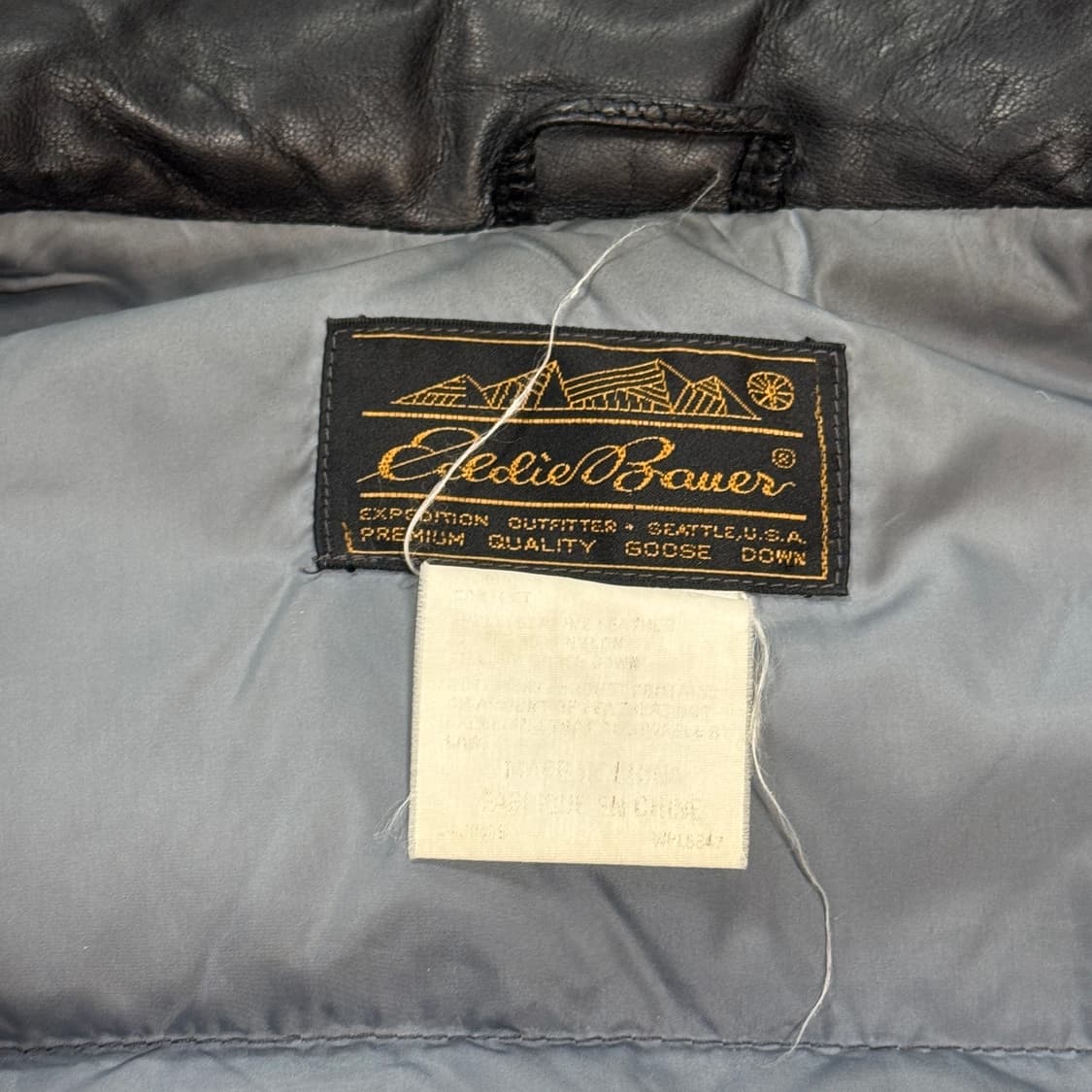 빈티지 80 90s Eddie Bauer 에디바우어 레더 구스다운 자켓 상품이미지9