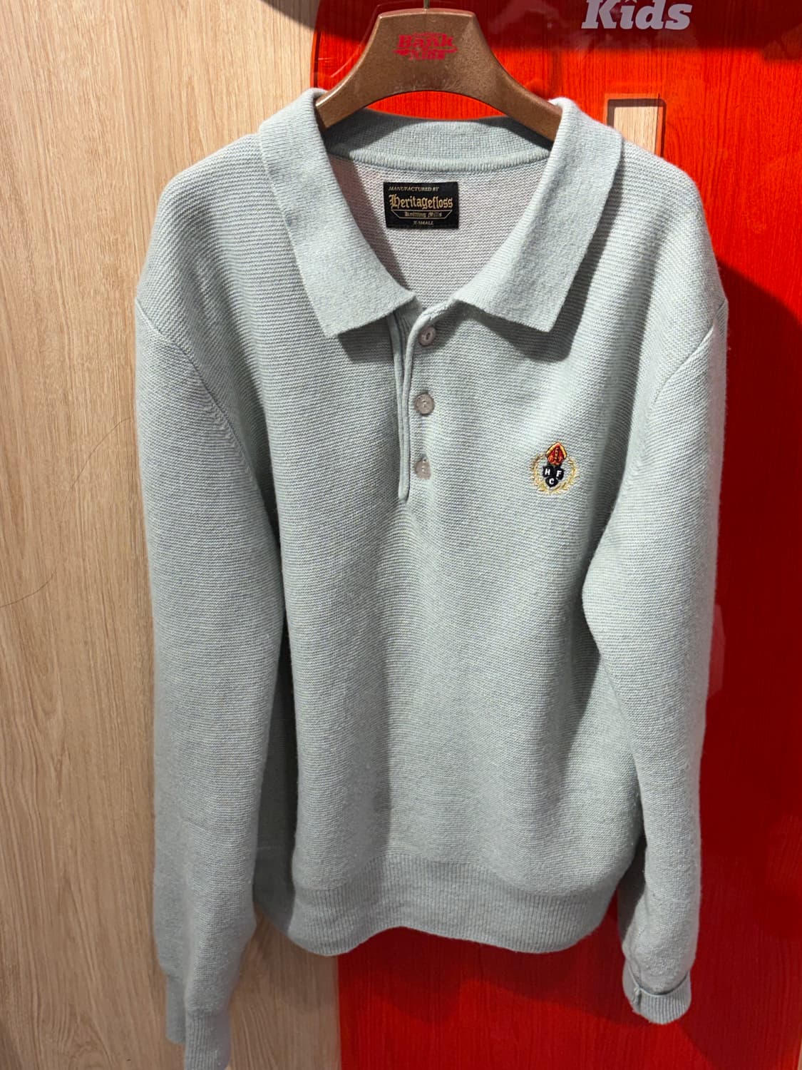 헤리티지플로스 울 폴로 셔츠 민트 xs 상품이미지1