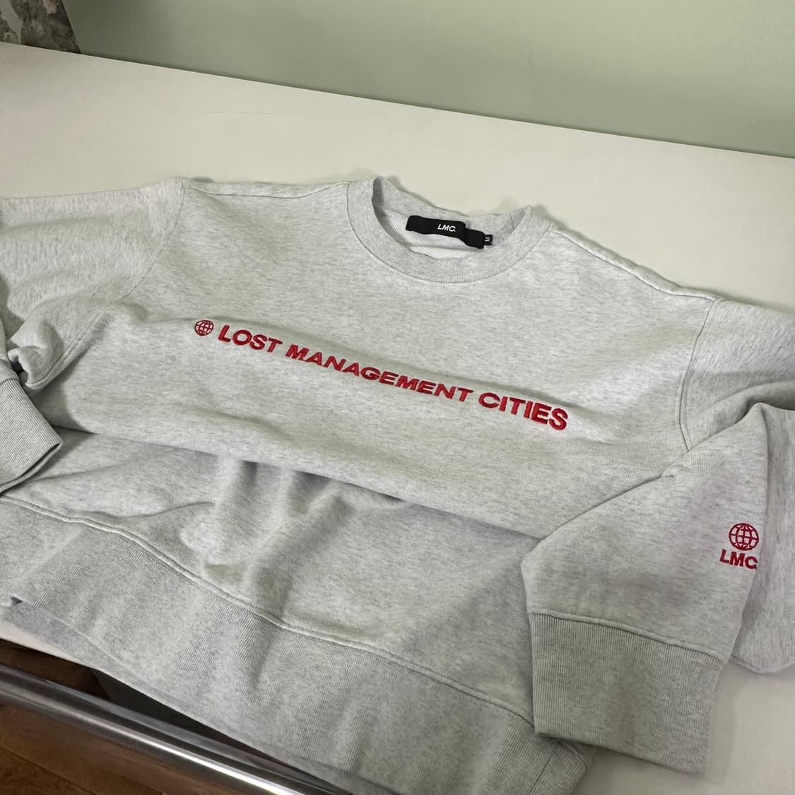 M LMC 엘앰씨 멜란지그레이 자수로고 스웻셔츠 맨투맨 상품이미지2