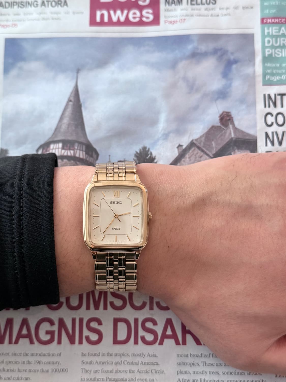 세이코 Seiko SPRIT 골드 쿼츠 클래식 탱크 상품이미지4