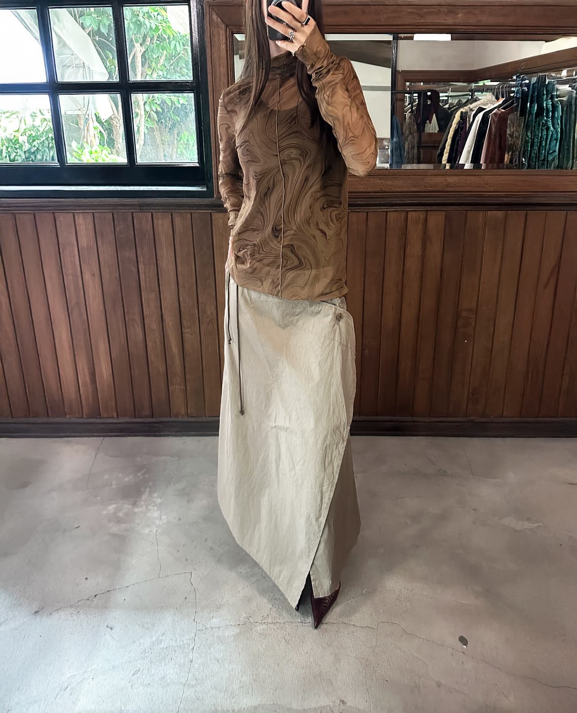 Y'S cotton wrap maxi skirt 상품이미지3