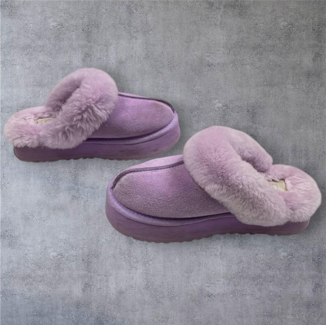 어그 Ugg 디스케트 라벤더 퍼플 퍼 굽 슬리퍼 EU37 상품이미지2