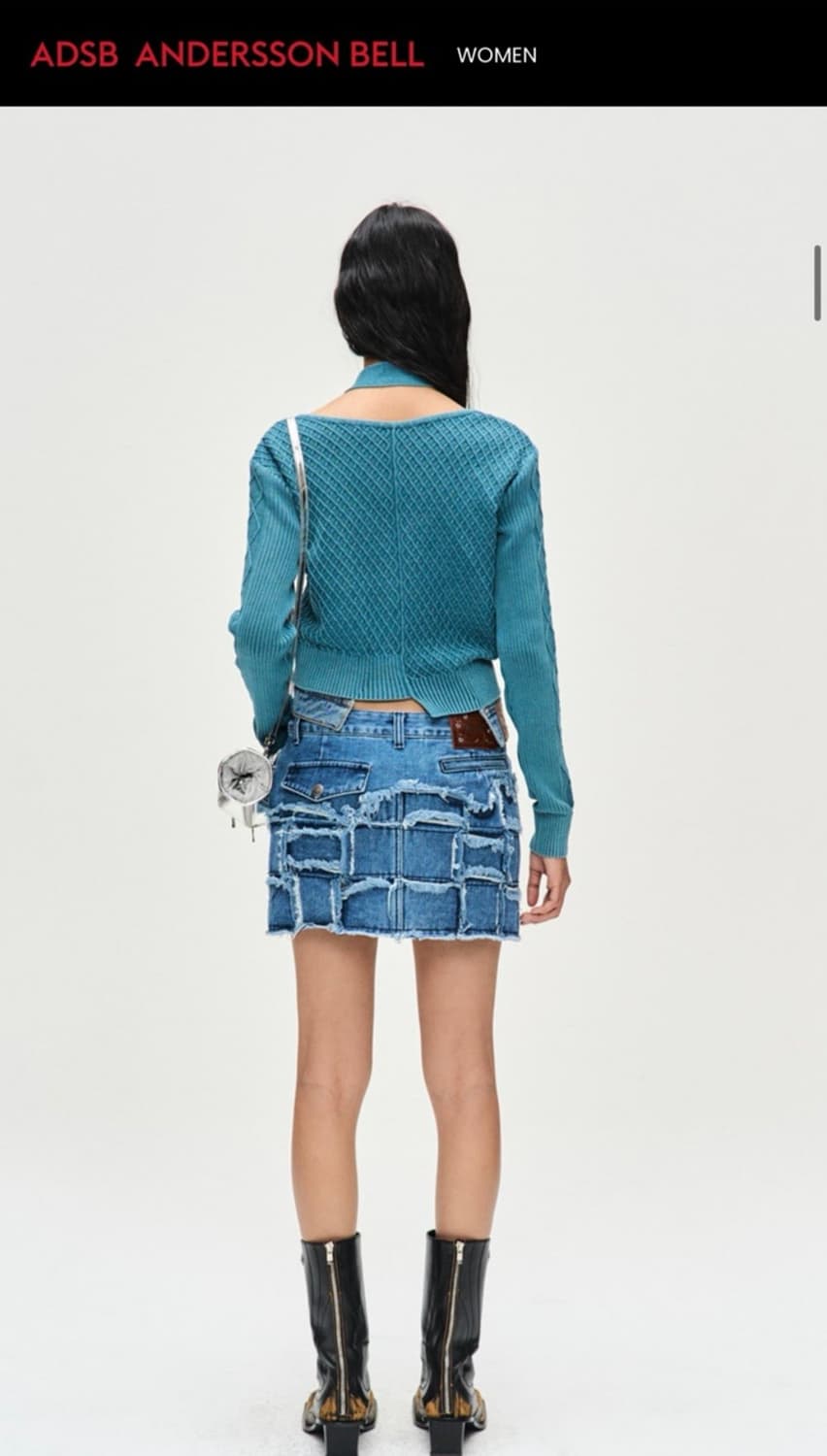 소냐 다잉 워시드 컷아웃 가디건 atb1090W(TEAL BLUE) 상품이미지3