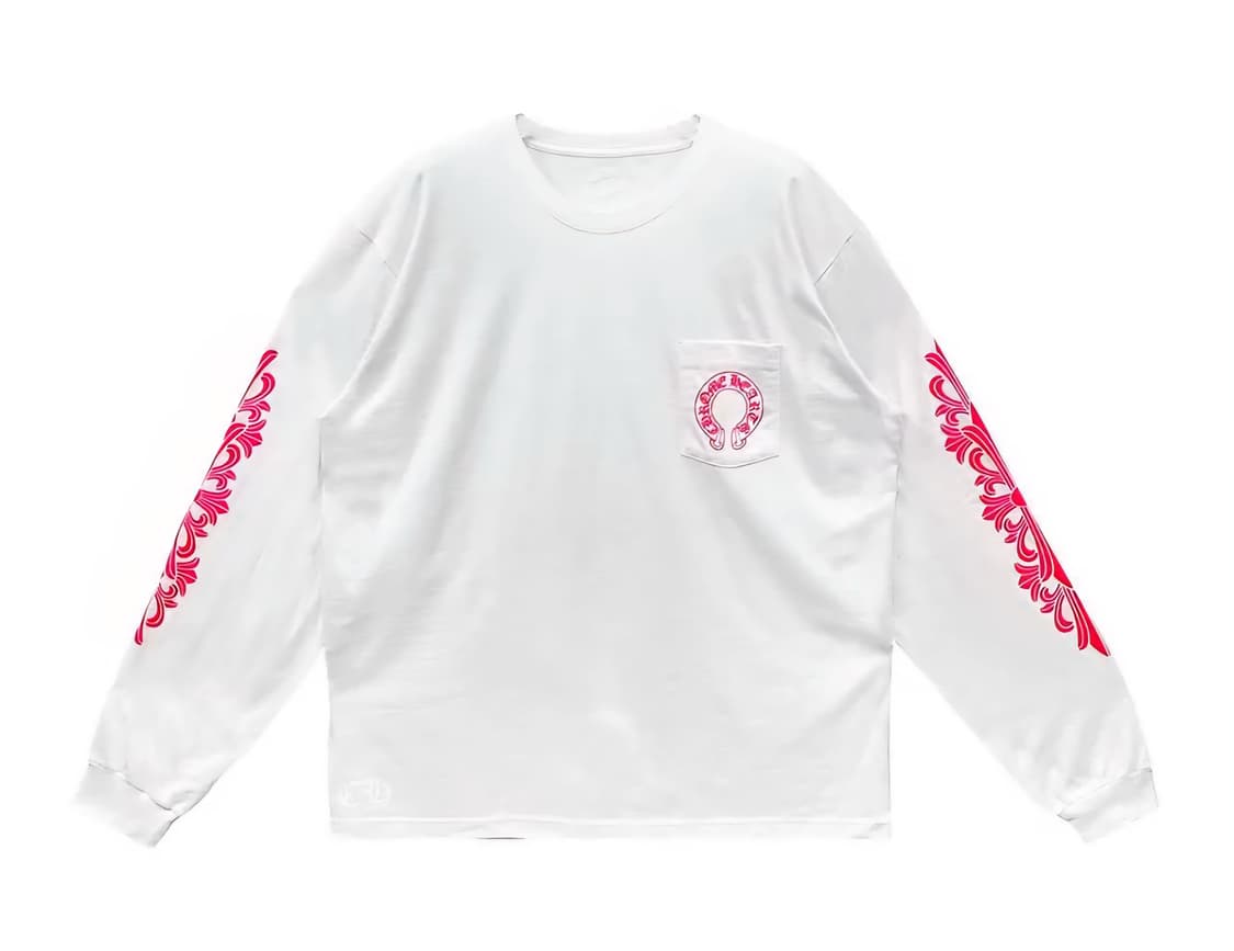 크롬하츠 신상 롱슬리브 흰/핑 xl 상품이미지1