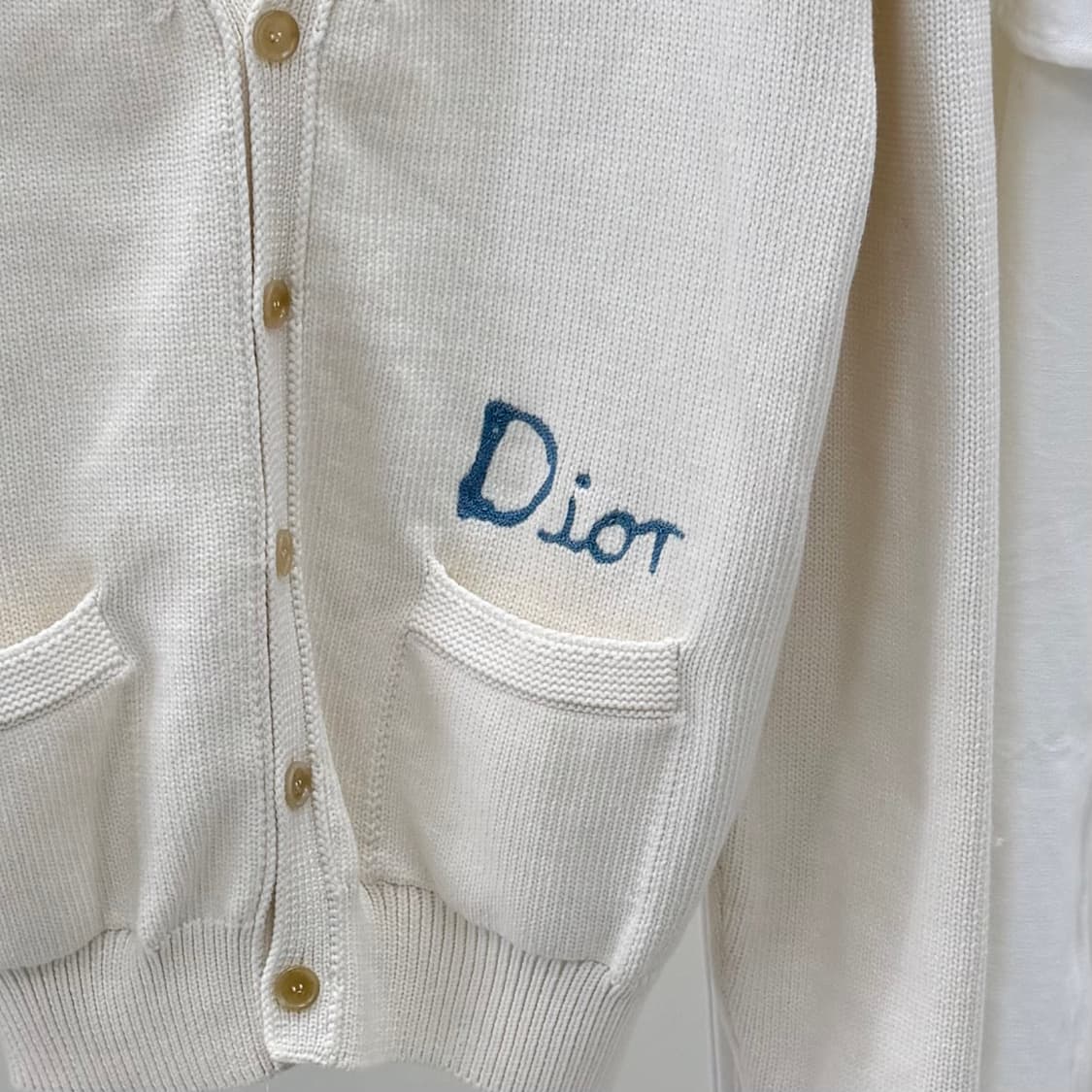[S+급/M] 디올 X 힐튼 넬 코튼 자수 블렌드 가디건 화이트 상품이미지2
