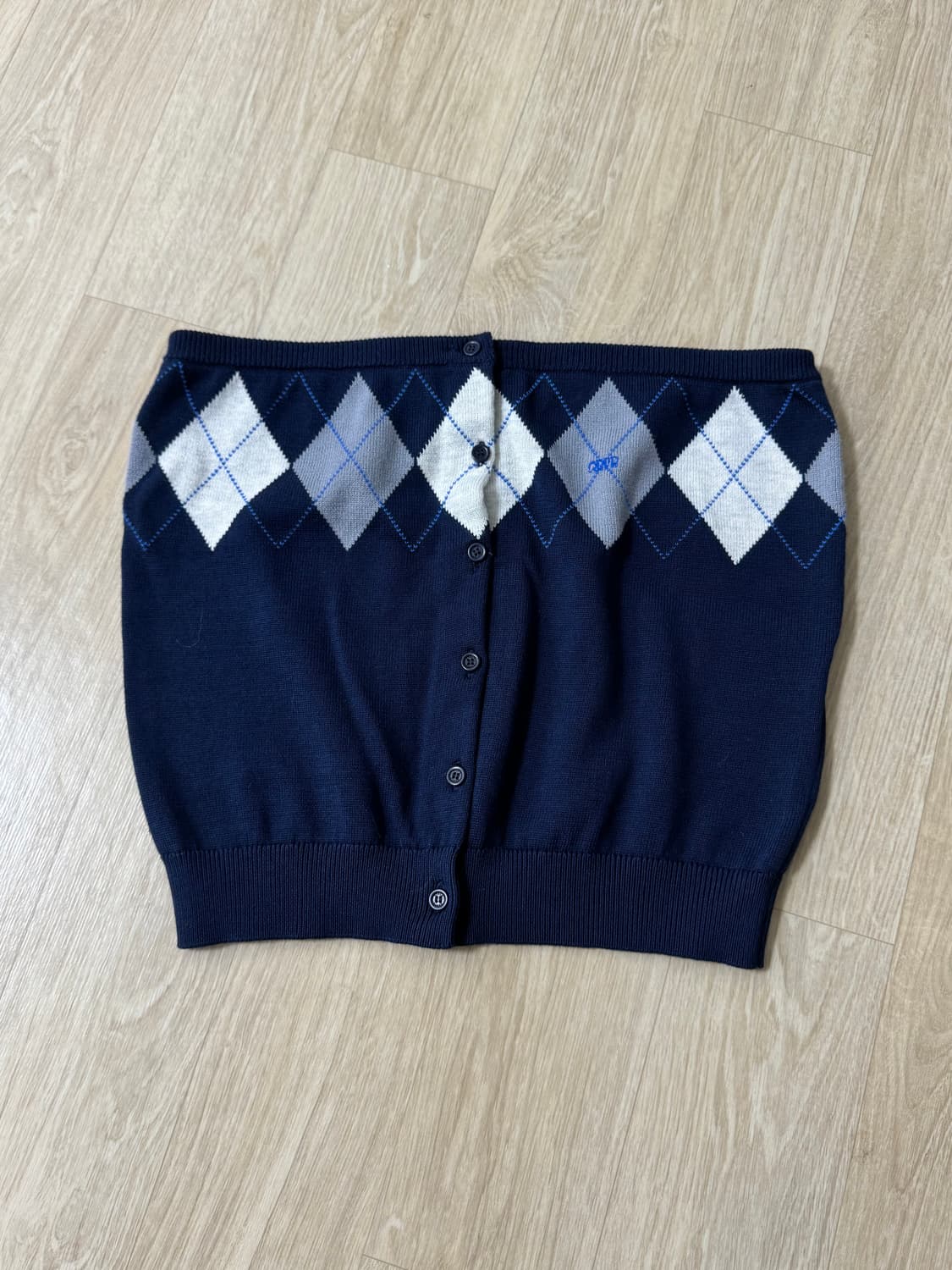 그로브 아가일 튜브탑+가디건 세트 상품이미지4