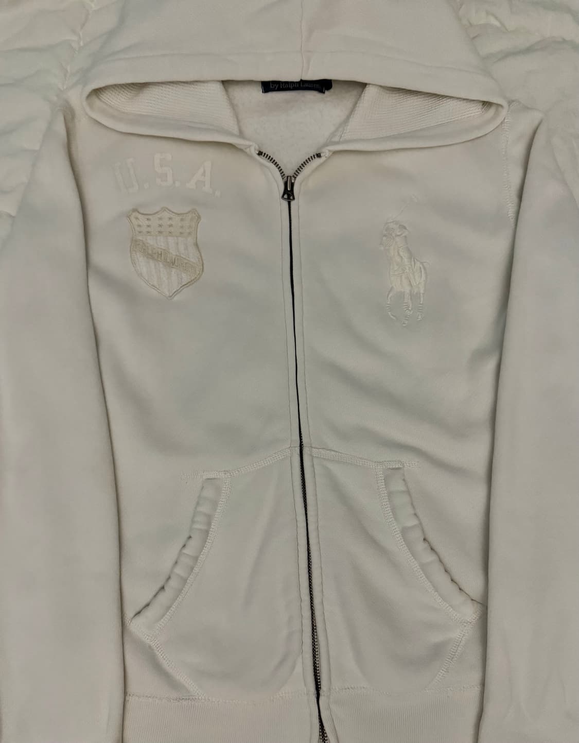 [희귀] 폴로 랄프로렌 빅포니 usa 아이보리 후드집업 상품이미지1