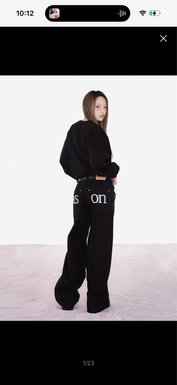 애즈온 SMOG WIDE PANTS / BLACK / S사이즈 상품이미지1