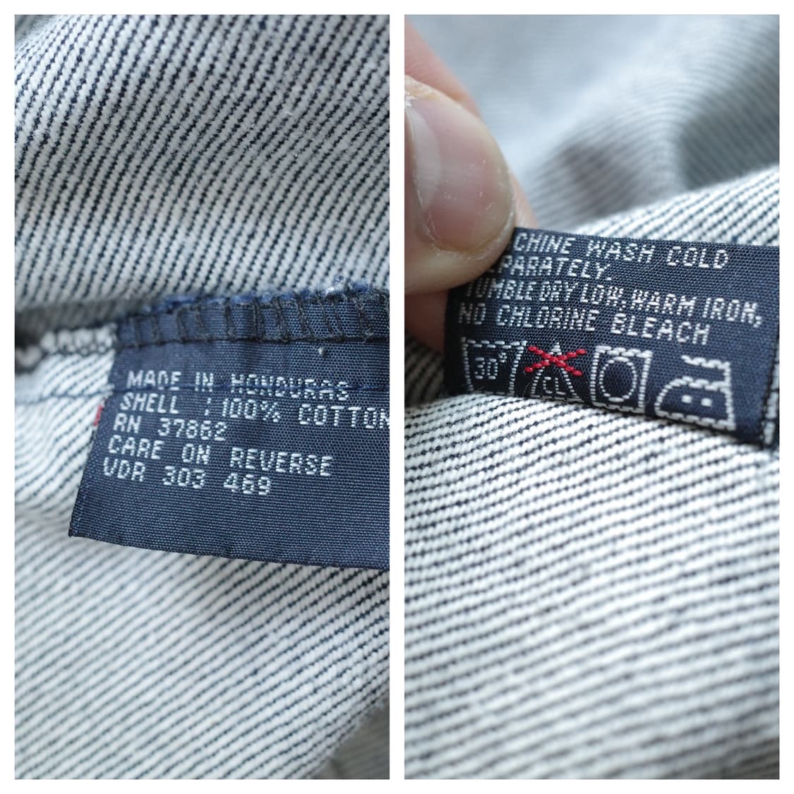 90s 폴로 랄프로렌 데님 해링턴 자켓 (체크 라이닝) 상품이미지6