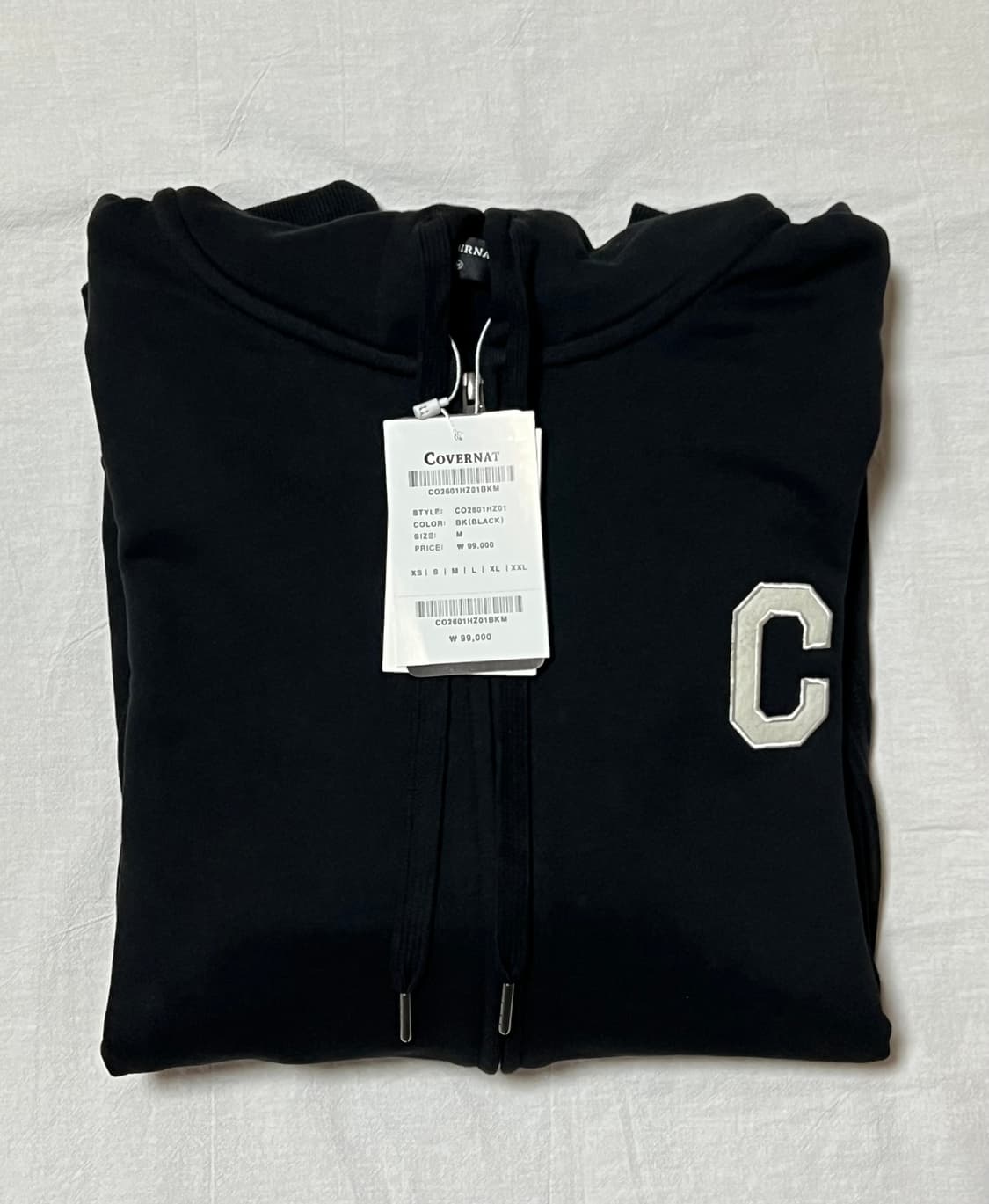[새상품] M) 커버낫 C 로고 후드집업 블랙 상품이미지4