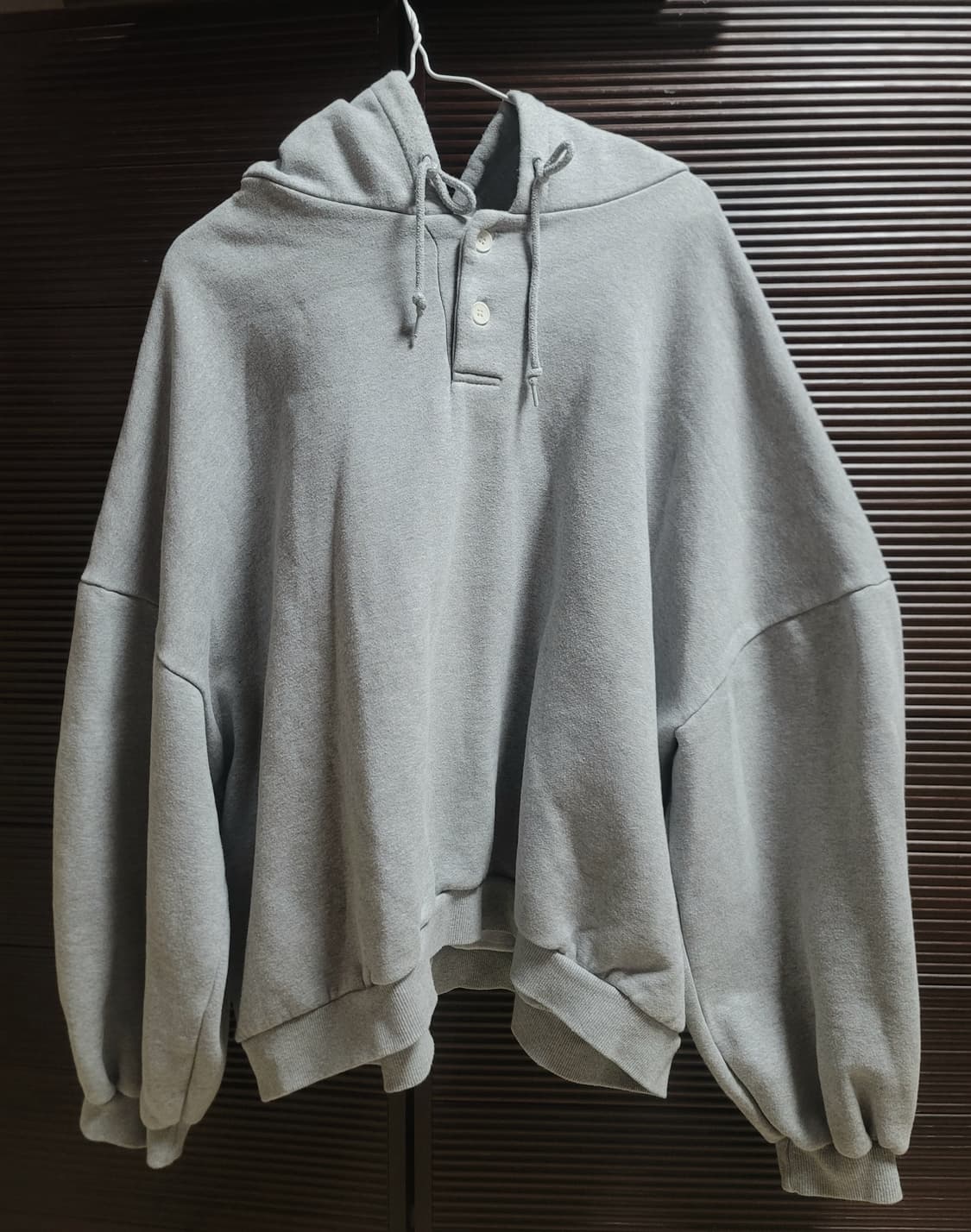 회색 가오리핏 후드티 상품이미지2