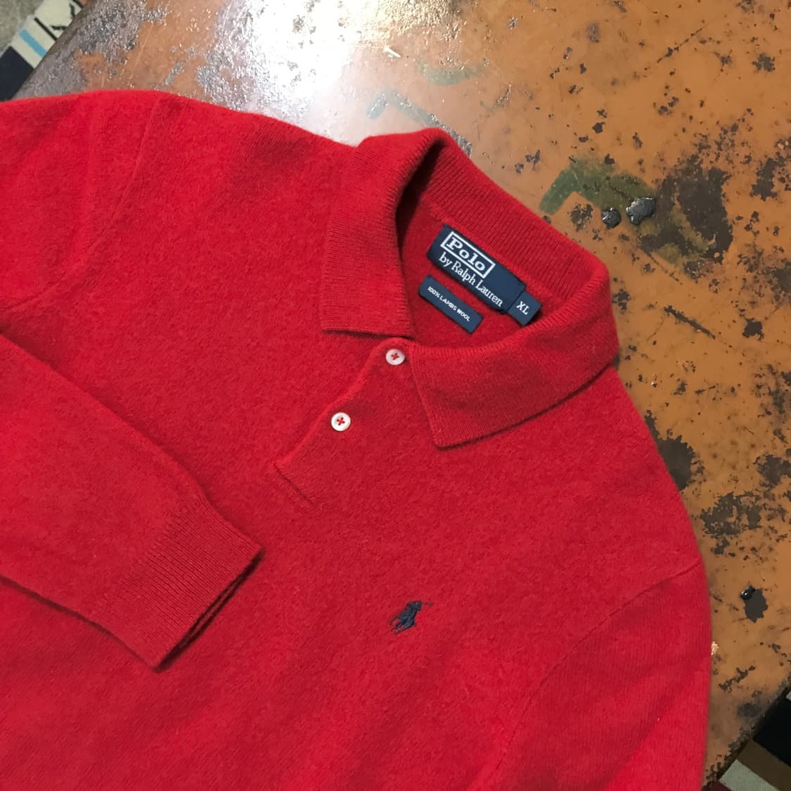 폴로랄프로렌 레드 울 카라니트 남성 102 여성 루즈핏  상품이미지3