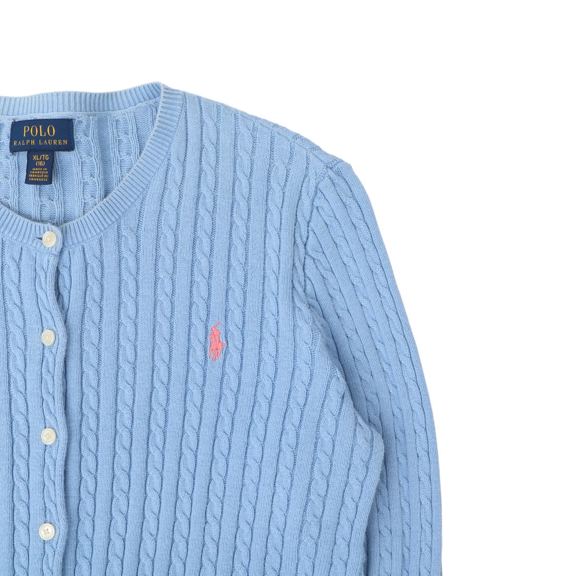 폴로 랄프로렌 라이트 블루 코튼 케이블 니트 가디건 상품이미지3