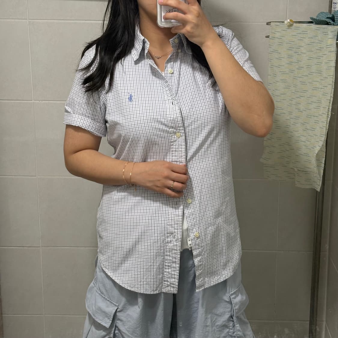 폴로 랄프로렌 하늘 포니🩵 체크 반팔셔츠 상품이미지3