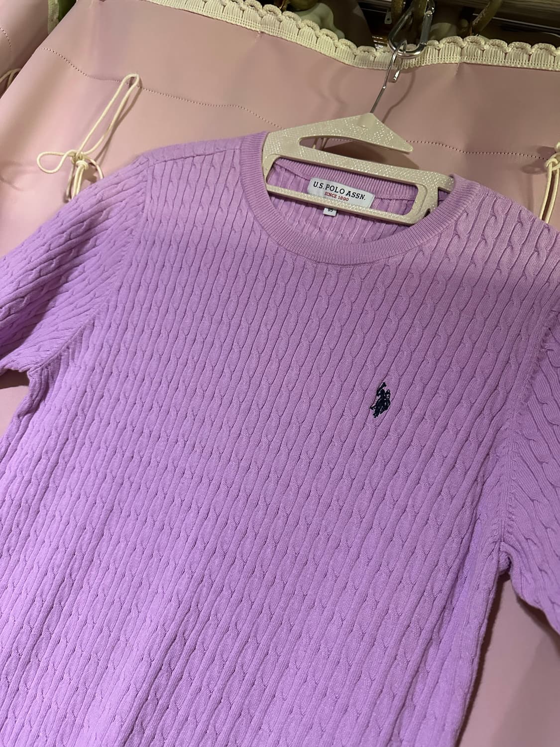 유에스 폴로 에센 보라 반팔 니트 폴로에센반팔 니트 상품이미지2