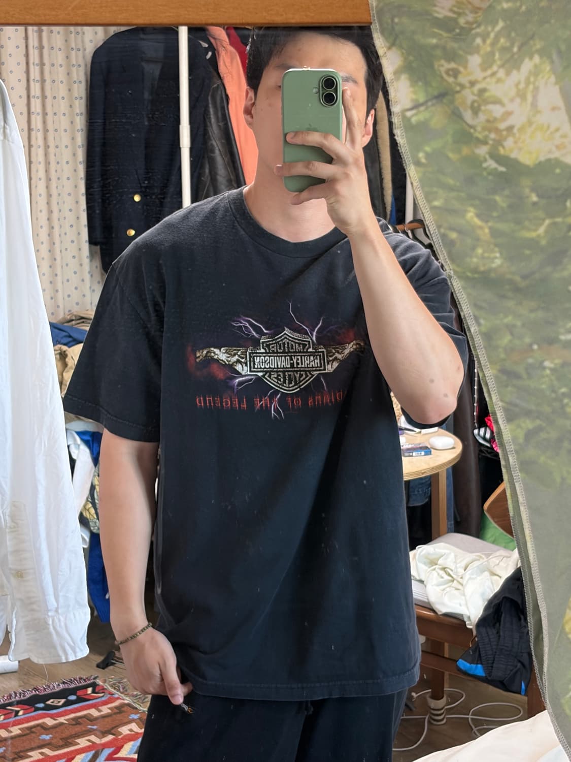 XL) 00s 할리데이비슨 바실드 로고 하와이 빈티지 반팔 티셔츠 상품이미지7