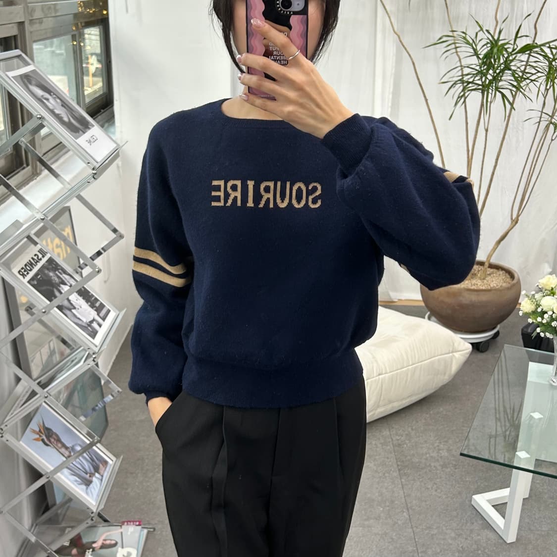 바빌론 레터링 니트 맨투맨 상품이미지2