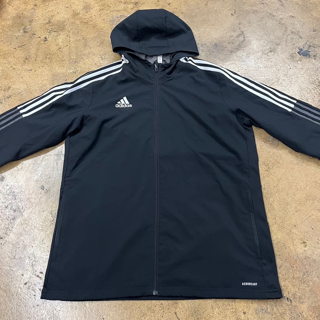 [정품/3XL] 아디다스 3선 후드 바람막이 블랙 b8 상품이미지3