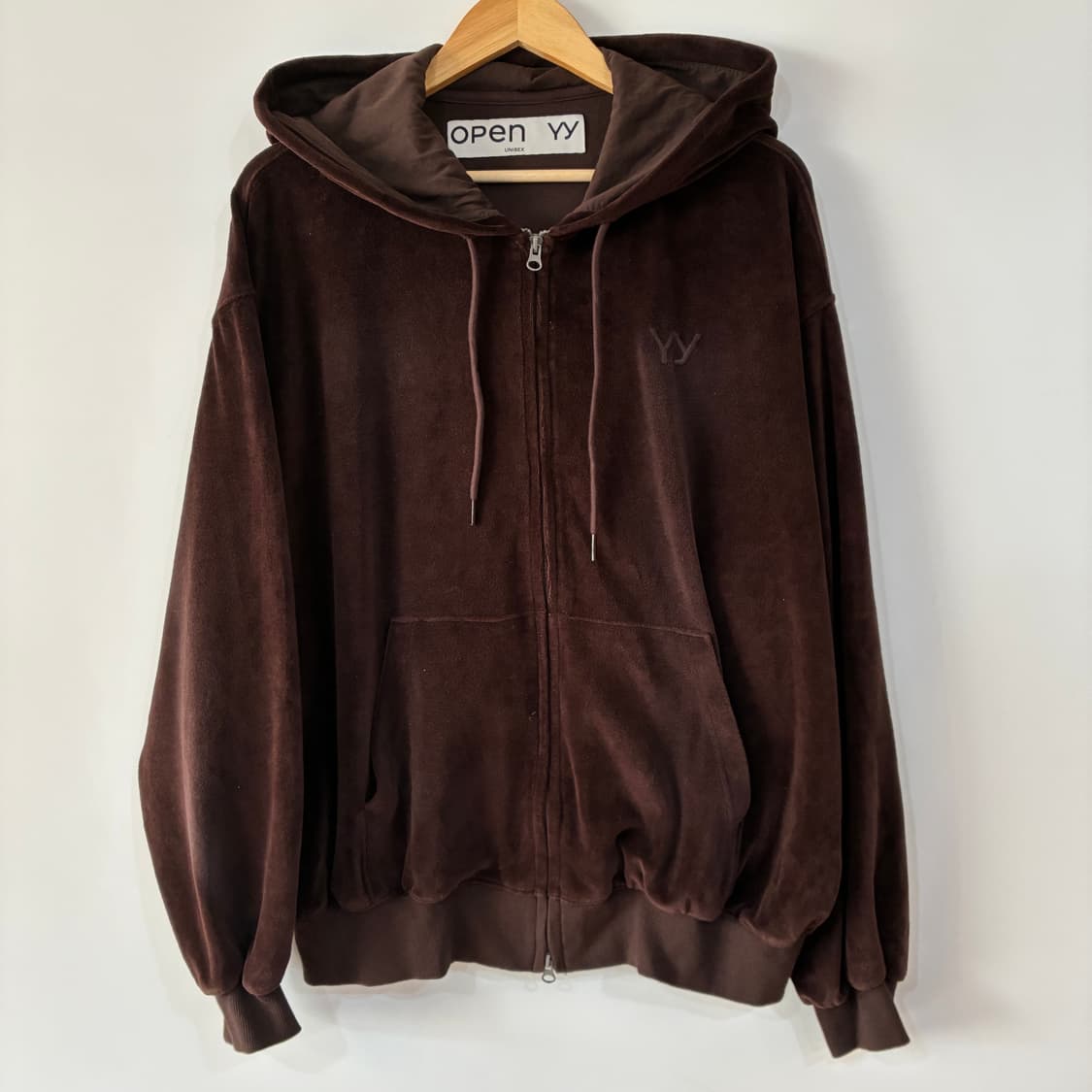 오픈와이와이 벨루어 후드 집업 상품이미지1