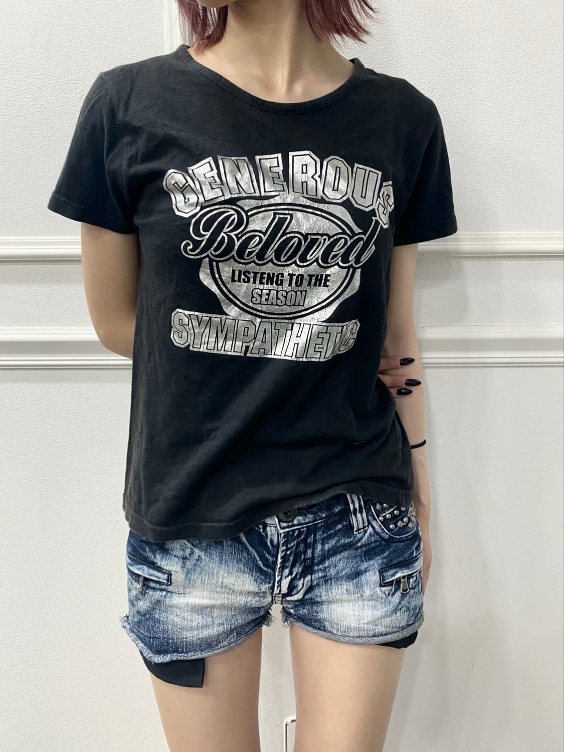 [PINK CAT] Y2K Silver Lettering Tee 상품이미지4