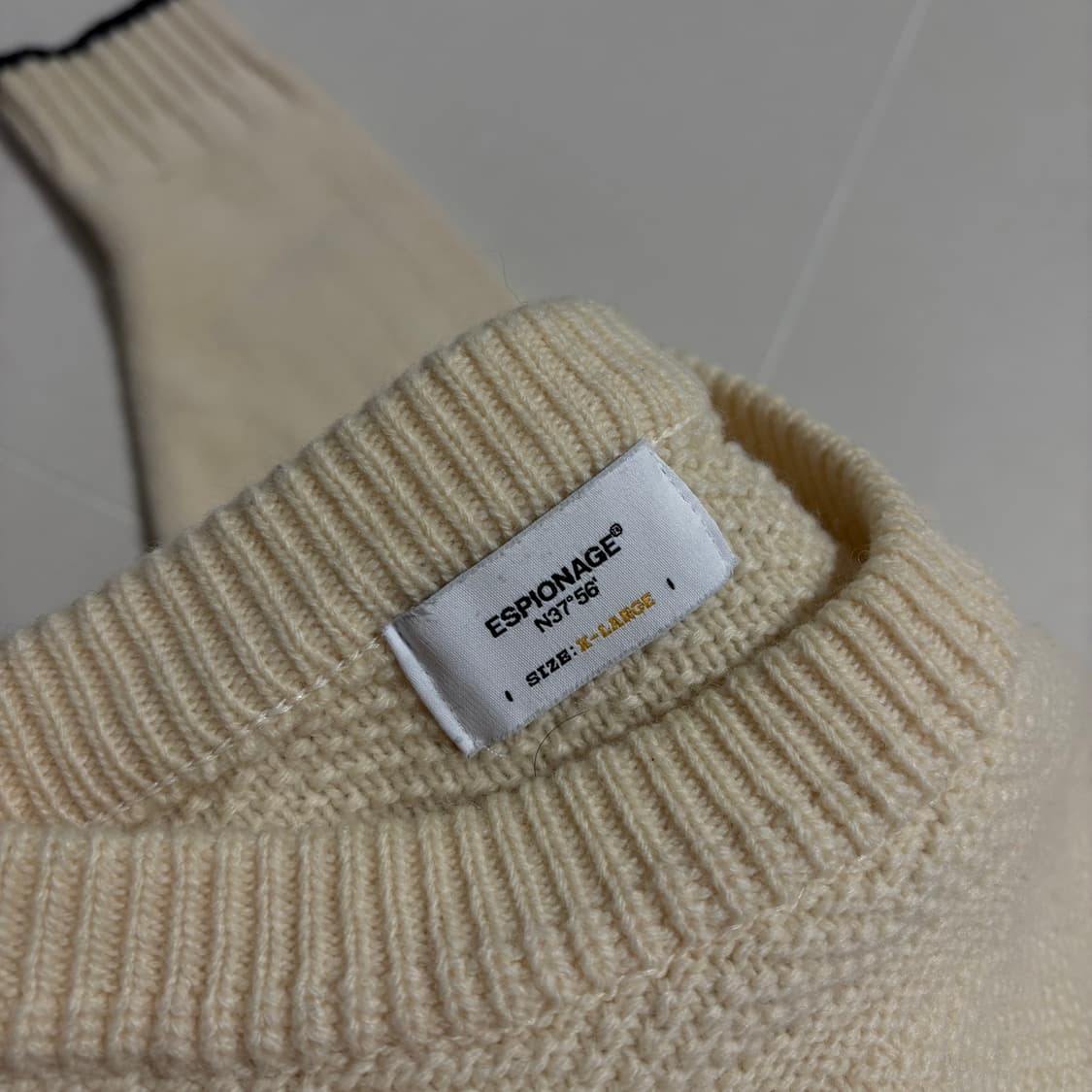 정품 에스피오나지 메리노 울 아이보리 니트 스웨터 상품이미지7