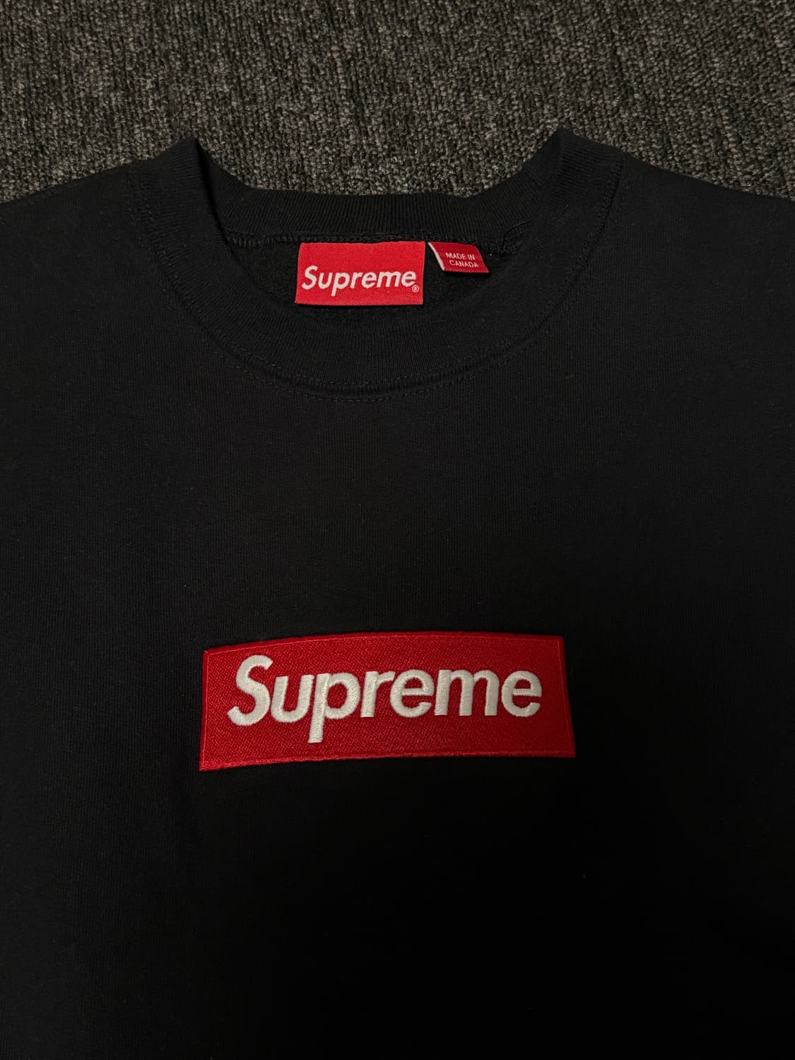 [M] 슈프림 박스로고 크루넥 블랙 - 22fw 상품이미지2