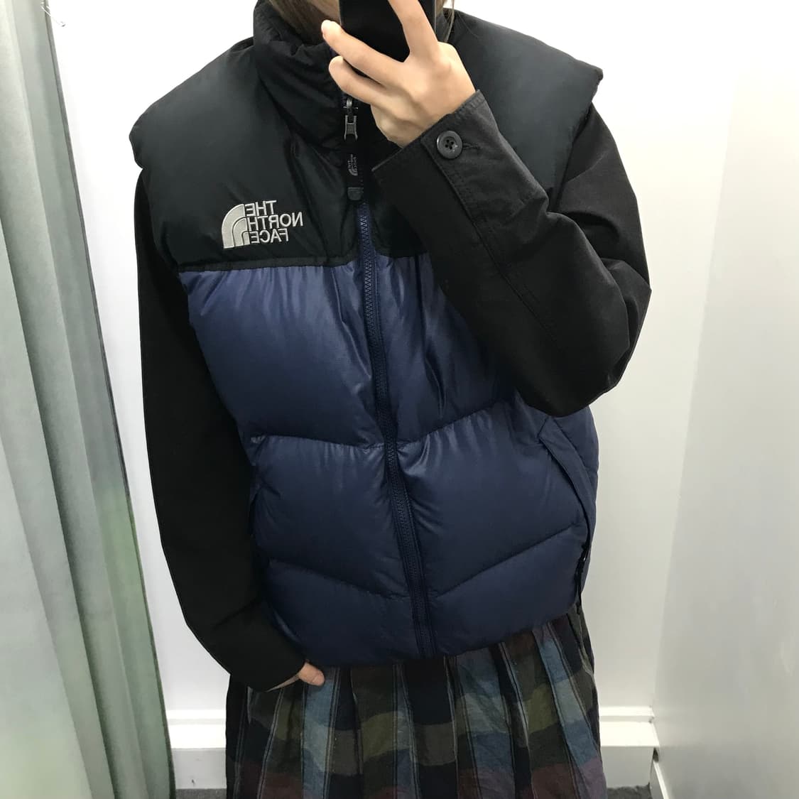 노스페이스 블루 눕시 700 패딩조끼 상품이미지1