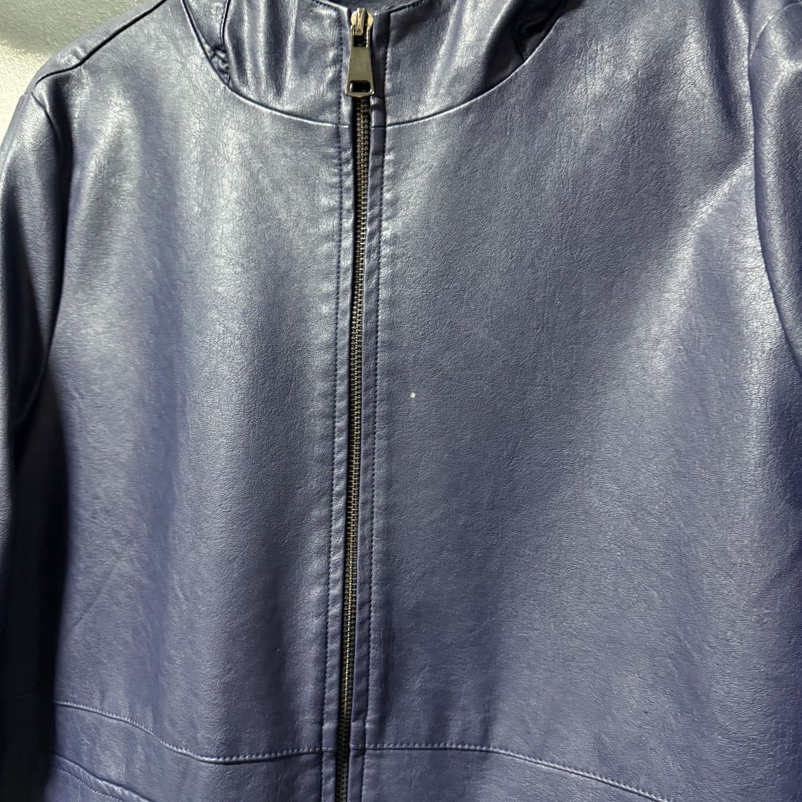 VTG 빈티지 절개 디테일 크롭 레더 후드 자켓 상품이미지4