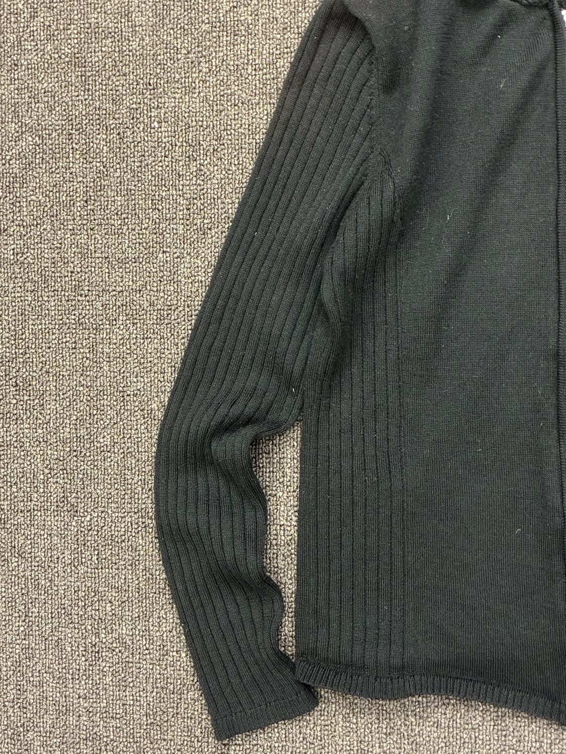 M)Japanese vintage 블랙 니트 후드 집업 상품이미지4